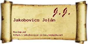 Jakobovics Jolán névjegykártya